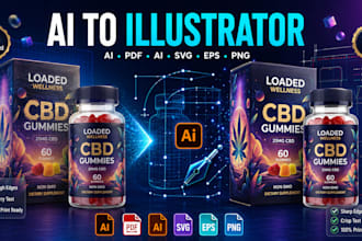ai generated label and packaging design to print ready illustrator file