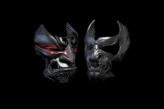 design custom 3d mask models scifi horror cyberpunk mask for cosplay 3d print