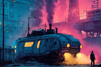 create detailed art of sci fi cyberpunk psychedelic artwork