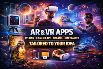 ar app, VR app, webar, camera app, ar game, lidar scanner tailored to your idea