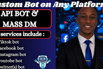 build custom social media bot, instagram api bot, tiktok bot, youtube bot