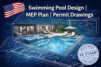 design swimming pool plans, mep layouts and permit drawings