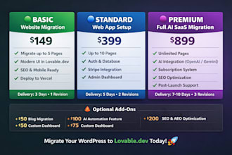 migrate wordpress website to lovable dev