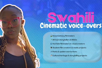 record quality swahili voice over for film and documentary