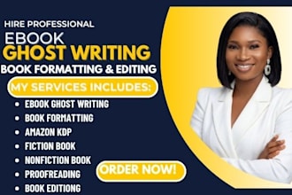 ghostwrite 100,000 words as ebook ghostwritting expert and professional