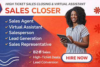 sales closer expert sales person sales agent, telemarketing virtual assistant
