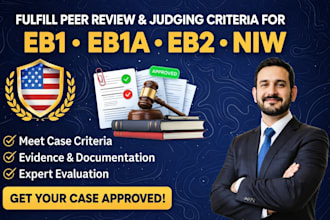 fulfill peer review and judging criteria for eb1, eb1a, eb2