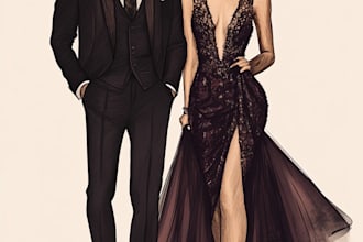 draw fashion illustration or sketch