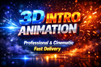 create 3d name intro animation for youtube and instagram