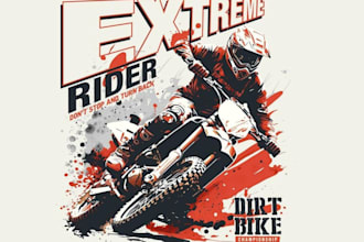design high quality dirt bike mascot logo with t shirt design