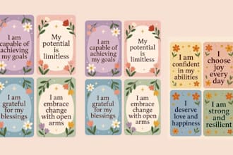 design self love affirmation cards for women printable