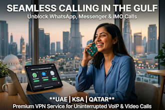 provide a secure VPN setup for seamless voip and whatsapp calls in middle east
