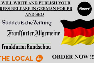 write and publish your press release in german for PR and SEO