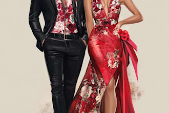 draw a fashion illustration or sketch