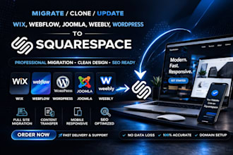 fix migrate clone update design wix shopify joomla weebly wordpress squarespace