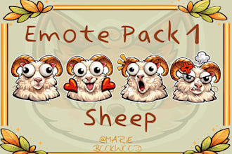 sell a cute chibi sheep emote pack for twitch and discord streamers