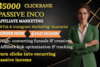 make clickbank affiliate marketing website with sales funnel landing page