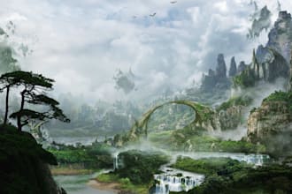 paint realistic 2d environments and illustrations