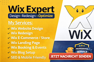 design or redesign german wix websites, fix bugs, rebrand websites, and optimize