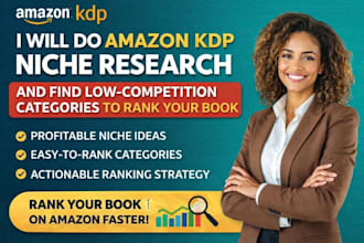 do amazon KDP niche research and find low competition categories to rank book