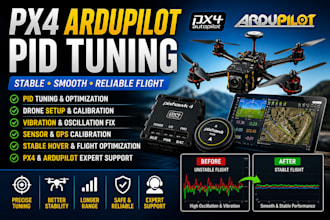 tune px4 and ardupilot pid for stable professional drone flight