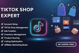setup and optimize tiktok shop, affiliate and marketing
