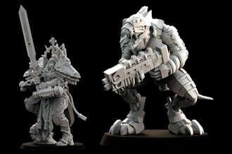 sculpt custom dnd miniature character, tabletop mini figure stl for 3d printing