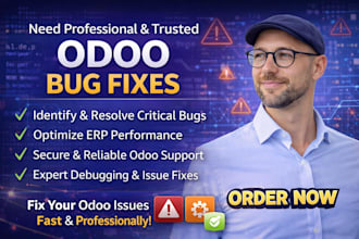 fix odoo bugs, module errors, server issues and customization problems