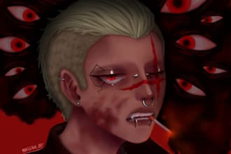 draw anime fanart, your oc, vtuber and more