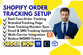 setup shopify order tracking track123 parcelwill 17track aftership trackingmore