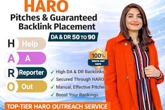 secure DR 50 to DR 90 haro backlinks via haro pitches