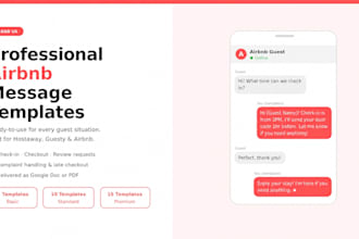 create professional airbnb message templates