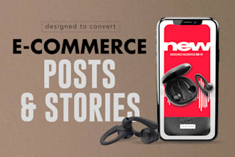 design ecommerce social media posts and stories