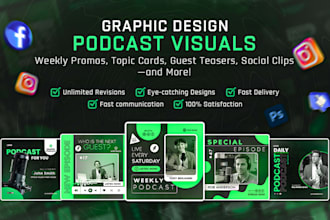 design a professional eye catching podcast banner, cover art