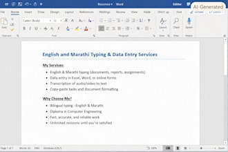do the typing and data entry projects projects in english and marathi language