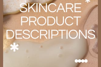 write skincare product descriptions for beauty brands