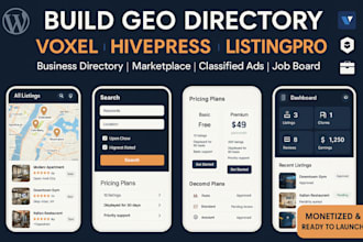 build geodirectory, voxel, hivepress, listingpro directory website setup