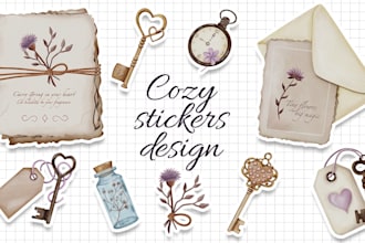 create cute watercolor clip art and stickers in procreate