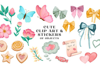 create cute watercolor clip art and stickers in procreate