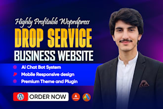 develop a highly profitable dropservice website with ai chatbot
