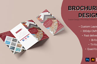 design a professional bi fold, tri fold or quad fold brochure