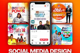 design monthly social media post design for brands, churches