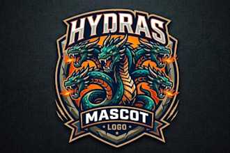 make awesome style hydra mascot logo design in 12 hours