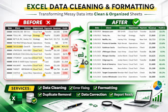 clean and organize your messy excel or CSV data