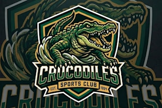 create awesome crocodile mascot logo with express delivery