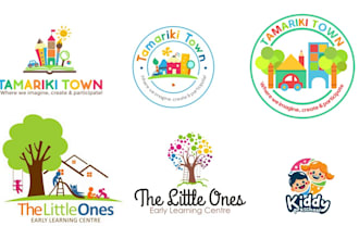 design modern children, kids, day care custom logo for you