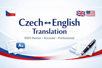 provide native czech to english and english to czech translation