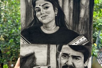 draw portraits with both charcoal and graphite