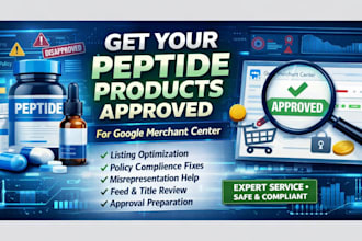 prepare your peptide products for google merchant center approval