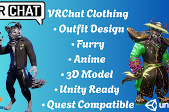 design vrchat clothing vrchat outfit vrc avatar accessories weapon unity ready